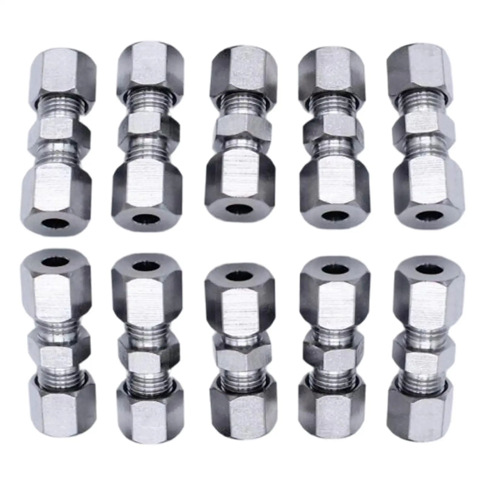 Brake Line Connector 3/16 inch Fittings Assortment 10Pcs Compression Union Adapter Fits for 3/16 inch Tube 4.75mm Brake Line