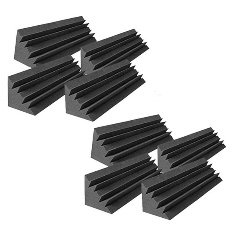 

Top-8 Pcs Acoustic Panels Studio Acoustic Soundproof Foam,Sound Treatment Bass Trap Corner,Sound Panels Wedges,12X12x48cm