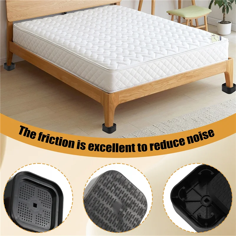 Furniture Risers Adjustable Bed Risers 1.38In Stackable Heavy Duty Bed Lifts Risers Square Bed Raising Blocks 16 Pcs Durable