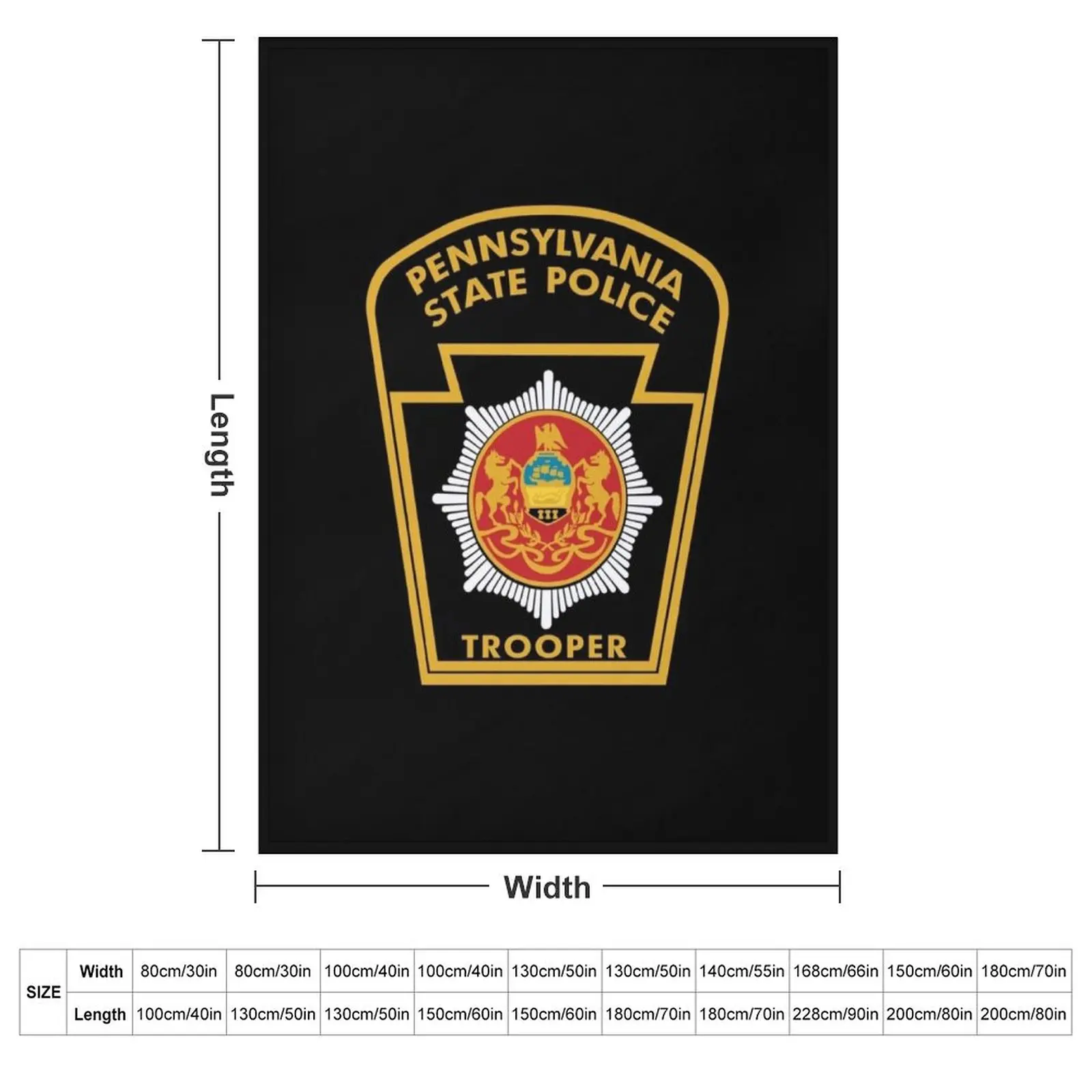 Pennsylvania State Police seal Throw Blanket couch cozy soft plush fuzzy picnic outdoor blanket