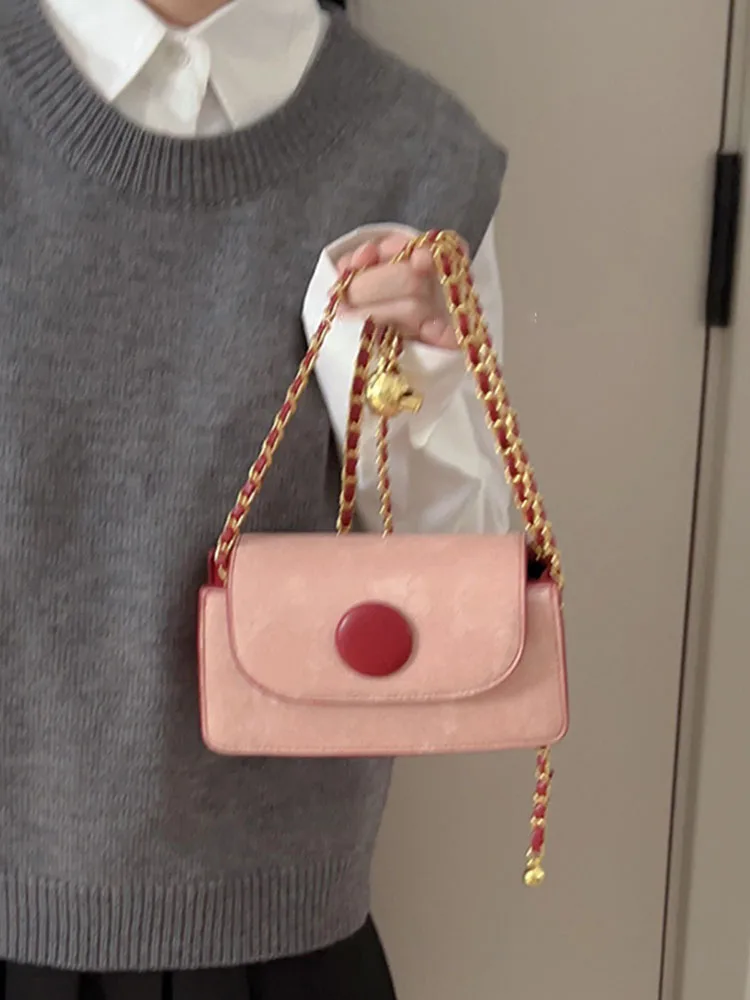 Niche Textured Mini Crossbody Bags For Women High-end Patchwork Versatile Chain Small Square Package New Female One Shoulder Bag