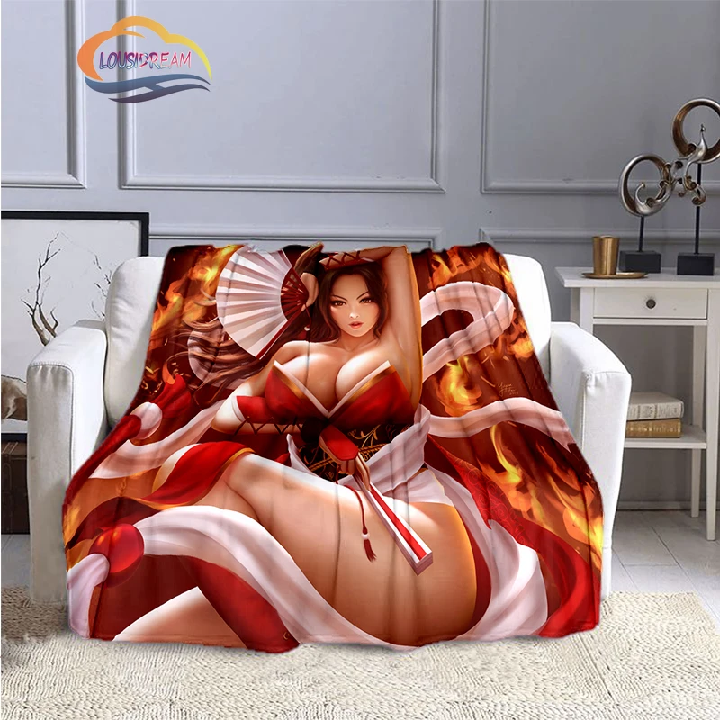 Popular characters in the game しらぬい まい Mai Shiranui plush wool blanket   THEKINGOFFIGHTERS Characters   