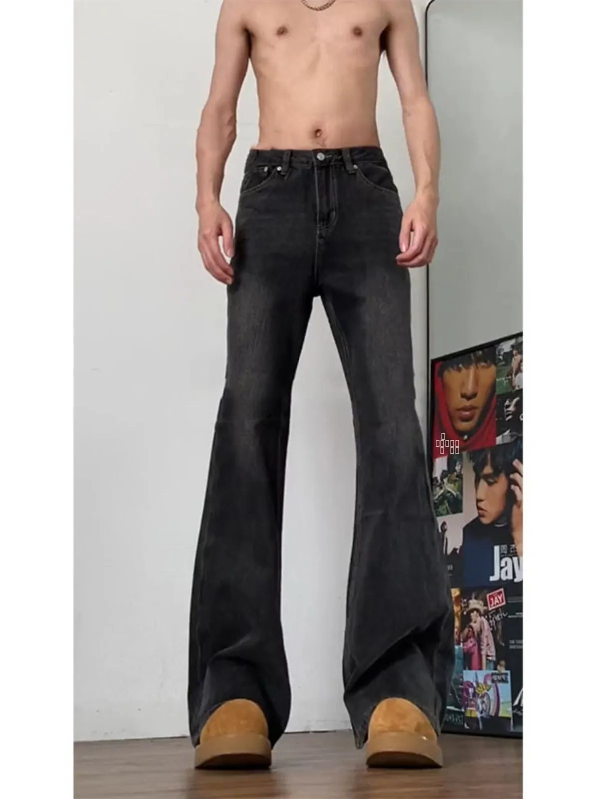 

Мужские джинсы Cleanfit: легкие, рваные, расклешенные, прямые, длинные брюки в стиле High Street, молодежные, модные, повседневные