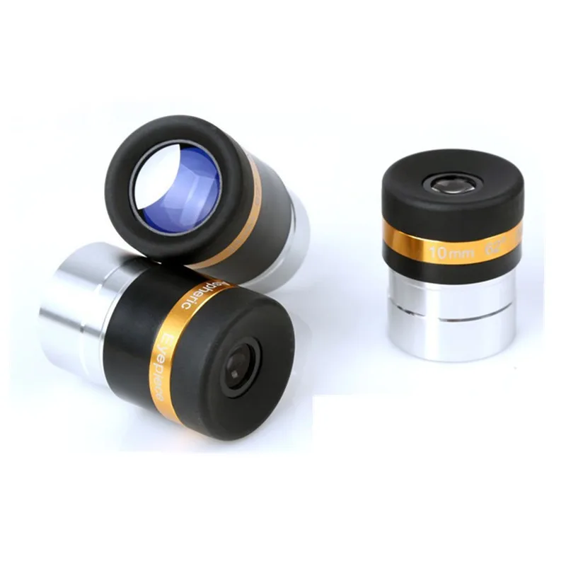 3PCS/Set 62 Degree 1.25 Inches Wide Angle High Eyepiece 4mm 10mm 23mm Telescope Accessories Combination Set