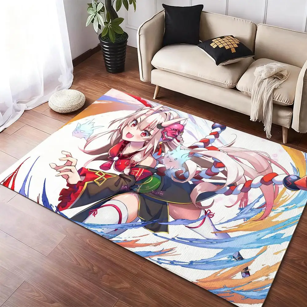 

cute cartoon N-Nakiri AyameS Floor Mat Soft Thickened Non-Slip Door Mat for Living Room Home Decor Flannel Rugs