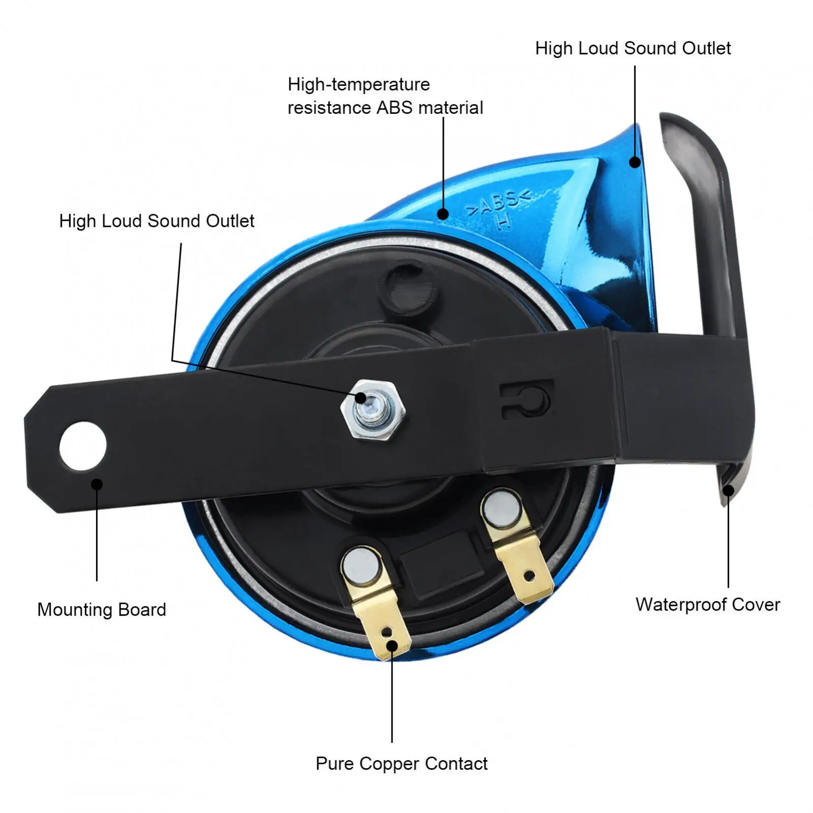 بوق حلزوني شامل للدراجة النارية ، صفارة إنذار للدراجة النارية ، سيارة أوتوماتيكية ، سكوتر ، بوق هواء كهربائي مقاوم للماء ، نغمة عالية ، 12 فولت ، 130 ديسيبل ، HZ