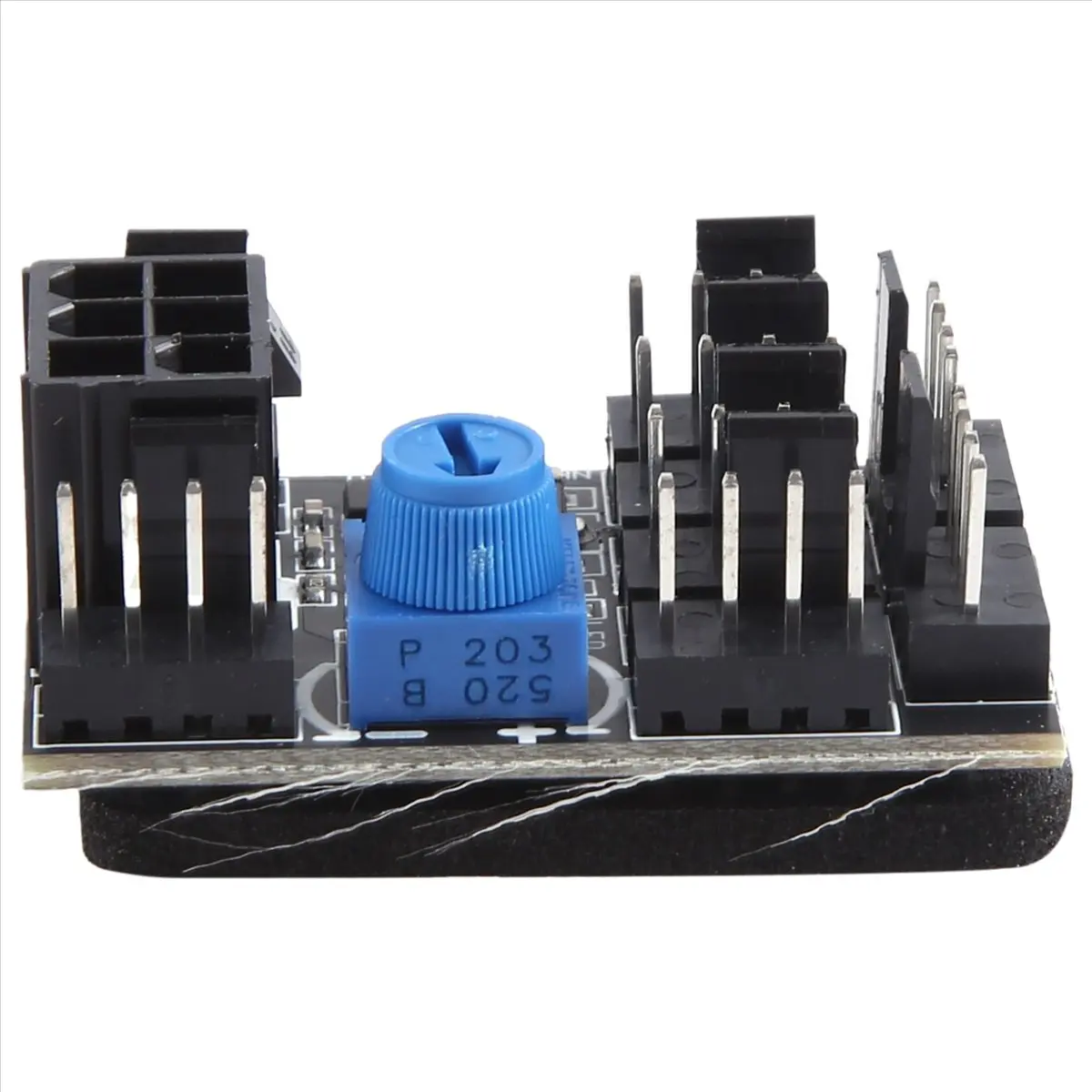 (DT37) 3-Pin 4-Pin Fan Adapter PWM PC Case Cooling Fan Hub 8-Way Splitter 12V Speed ​​Controller with 6-Pin Power Port