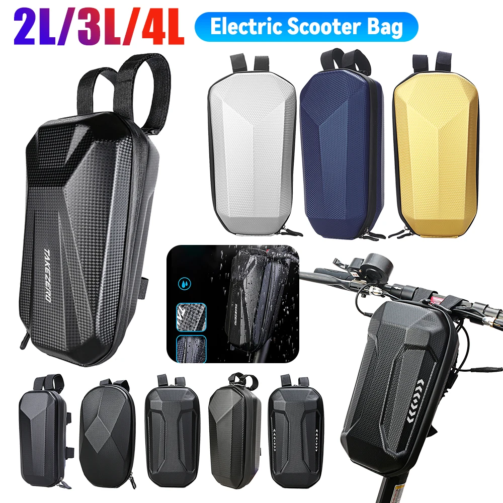 2/3/4L Electric Scooter Storage Bag Waterproof Bicycle Motorcycle Handlebar Hanging Bag Hard Shell Carry Bag Storage Accessories