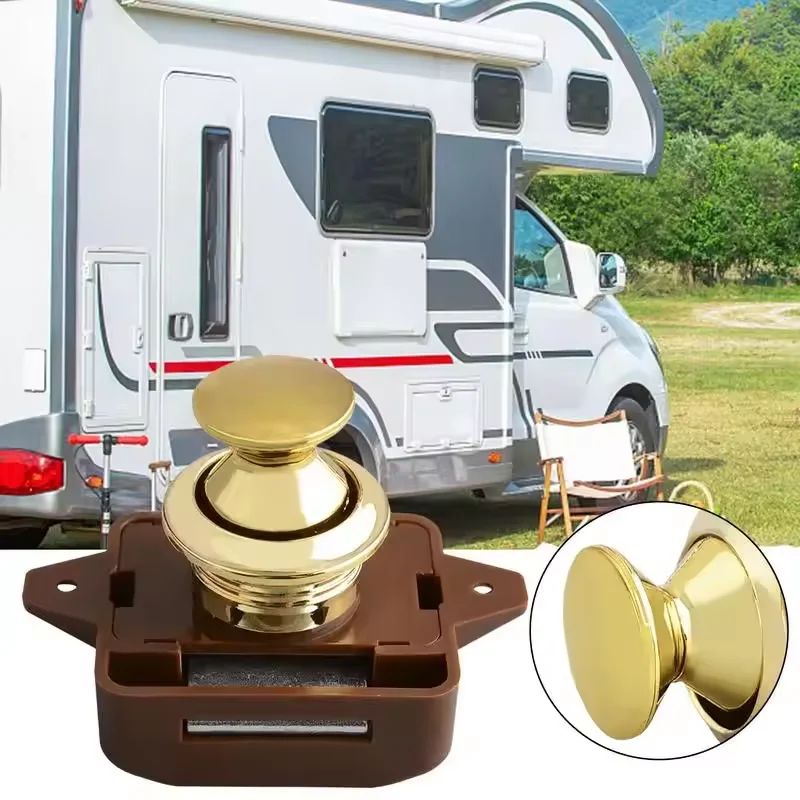 RV Schublade Druckriegel Metall Camper Schrank Türknauf Riegel Fänge Schloss Keyless RV Druckknopf Schrankschlösser für Wohnmobil Wohnwagen