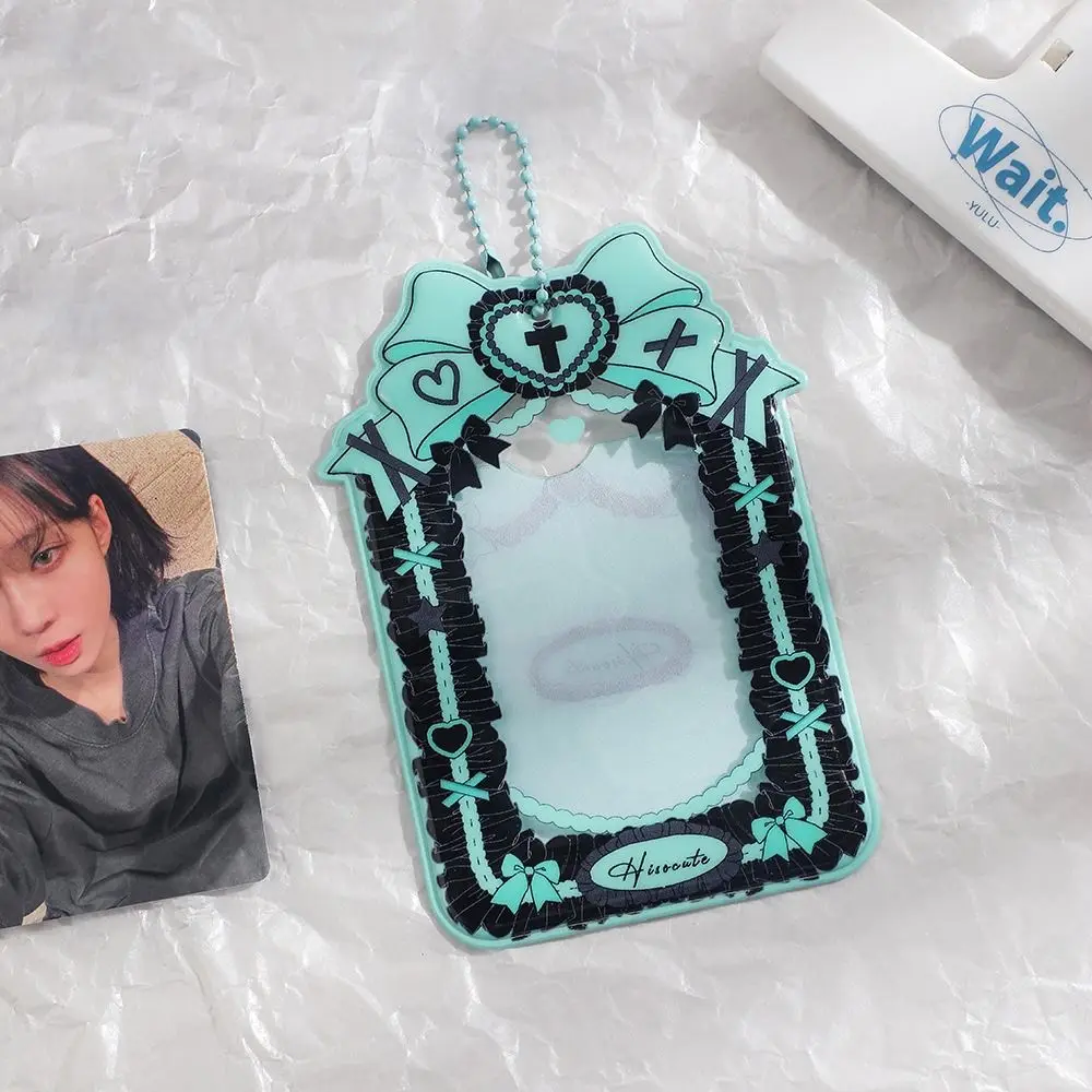 Cute Butterfly Y2k Photocard Holder Hanging INS Card Protector Sleeve 3 Inch Keyring Photo Card Cover Bus ID Card