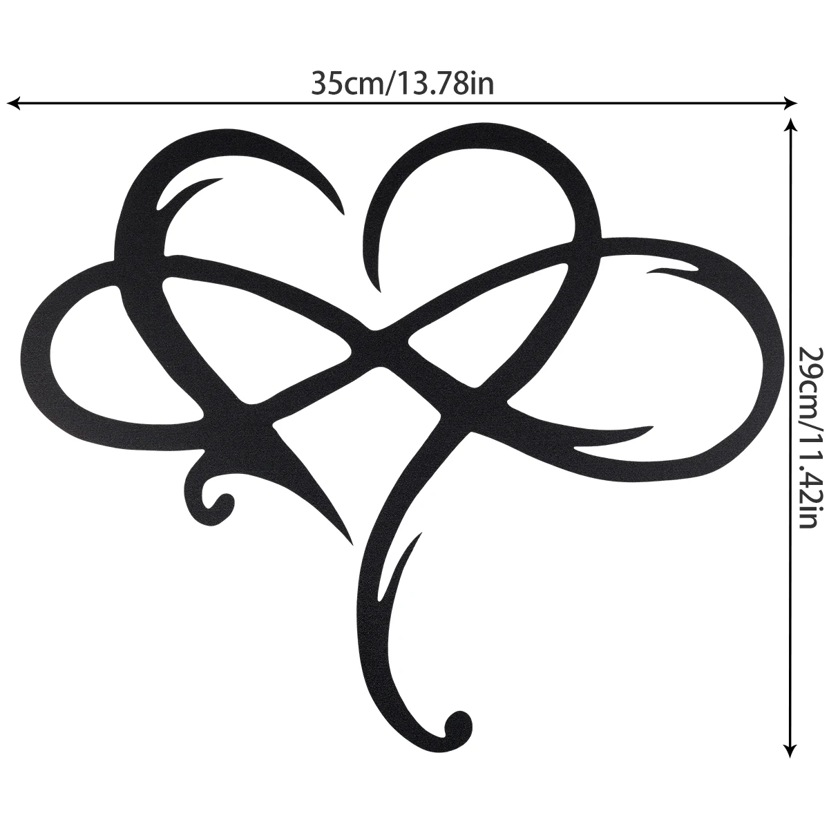 Infinity Heart Iron Wall Hanging Decor Ornament Metal Art Love Wall Decal Pendant Living Room Home Decor Wedding Christmas Gifts