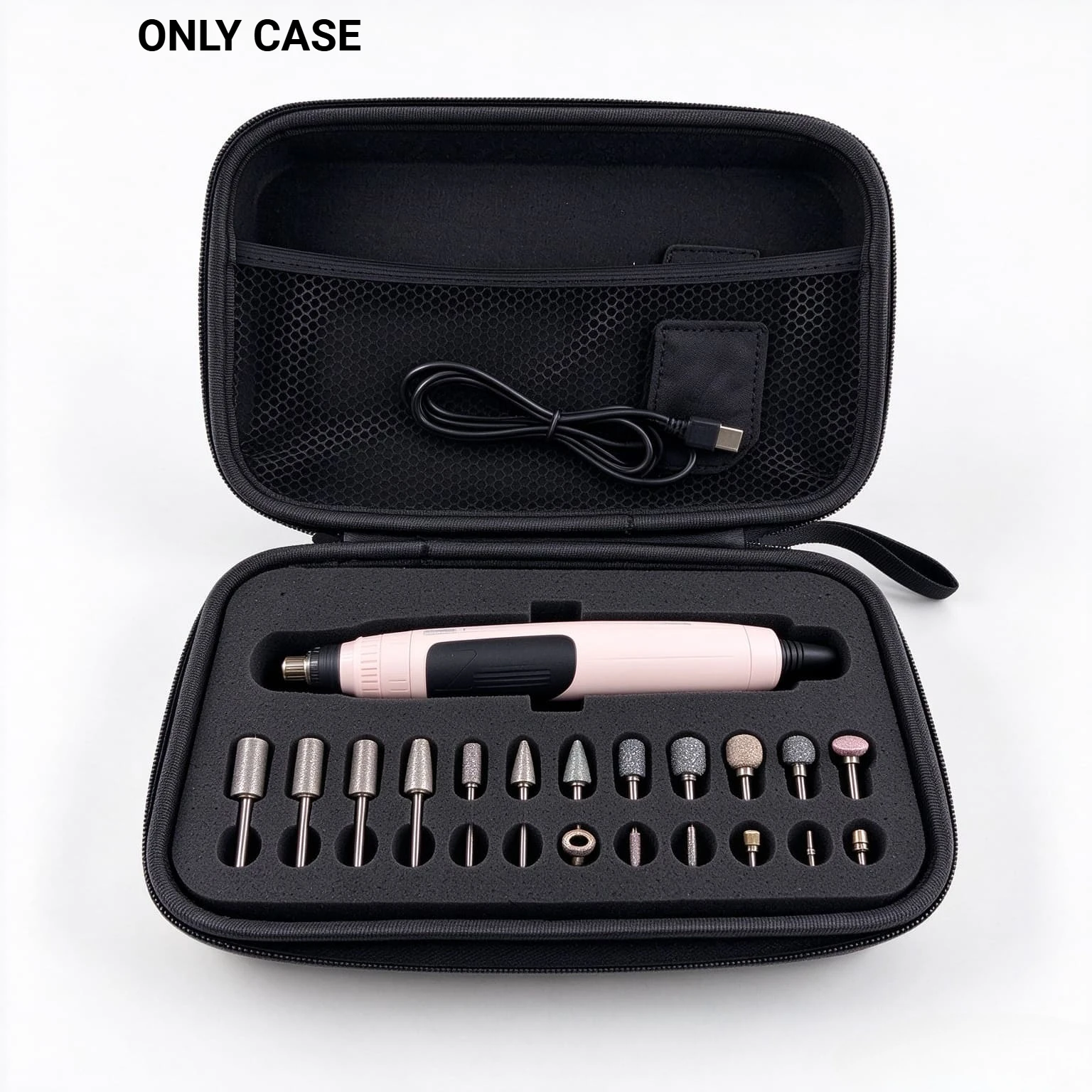 EVA Nail Tool Storage Case with DIY Customizable Foam, Portable Manicure Kit Organizer Bag for Nail Art Supplies, Carry Pouch