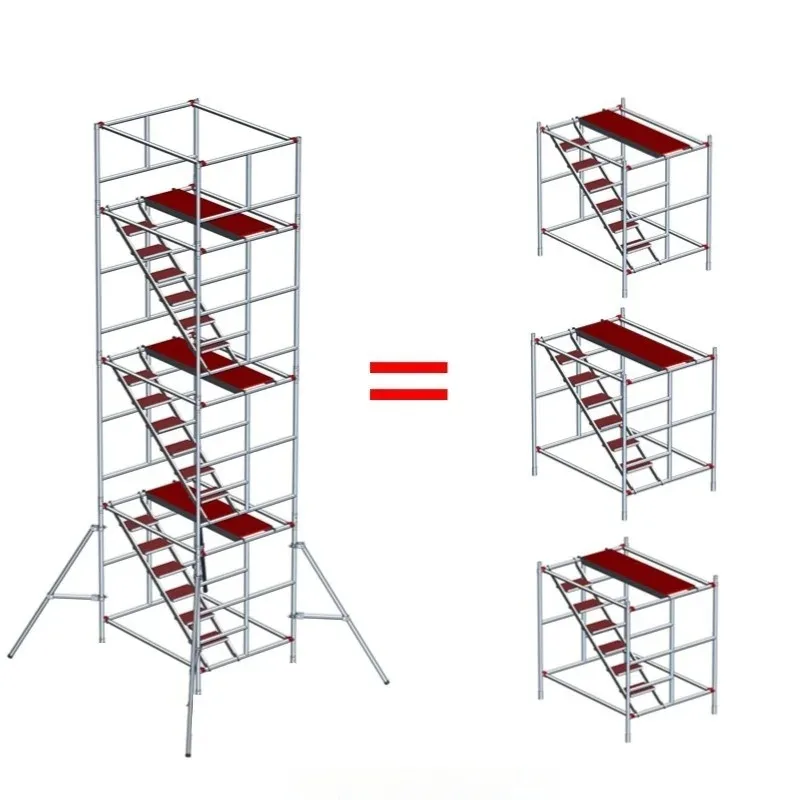 Échelles mobiles de tour d'échafaudage de 6M 12M échafaudage en aluminium échafaudage en aluminium pour la Construction
