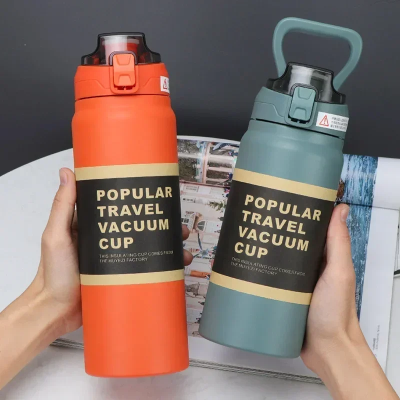 720ML/900ML Portable Thermo Bottle Stainless Steel Thermos Water Bottle For Lasting Insulation Large Capacity Thermo Outdoor Mug