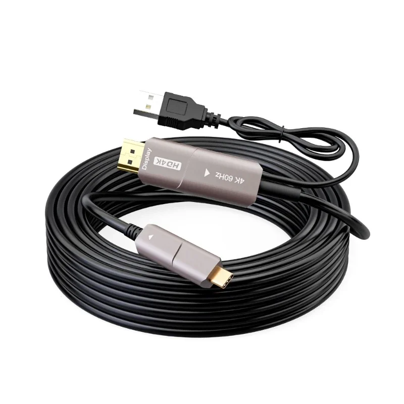 

Fiber Optical USB C to High Cable Active Optical USB C to High Cord 4K@60Hz Extremely Flexible Cable for Desktop