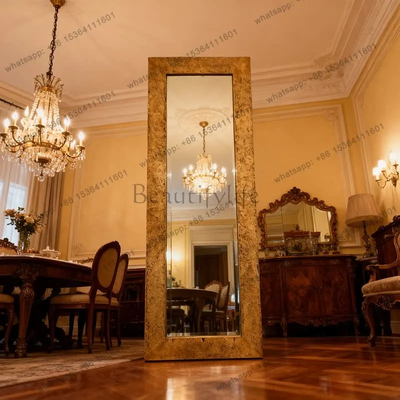 Wabi Sand full body floor mirror French retro home old full-length mirror