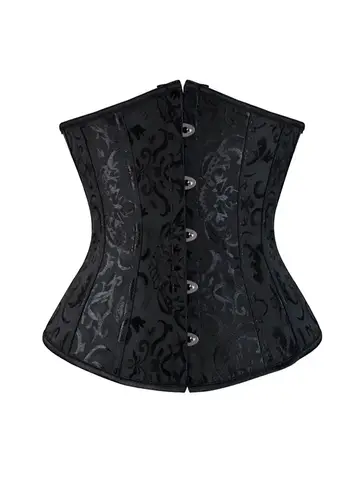 Sexy Gothic Satin Underbust Corset For Women Bodice Waist Cincher Slimming Bbody Vintage Bustier Shaper Corset