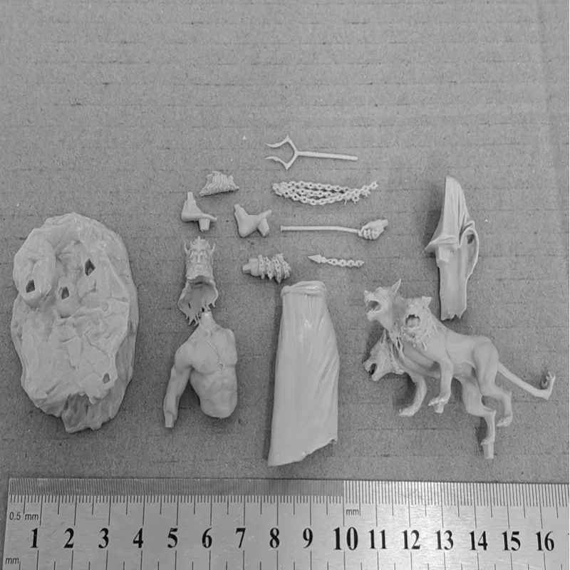 1/24 Bilancia 75mm Altezza Figura In Resina anziani tirare tre lupi Assemblare Modello Kit Smontato e Non Verniciato 3D Statua giocattolo