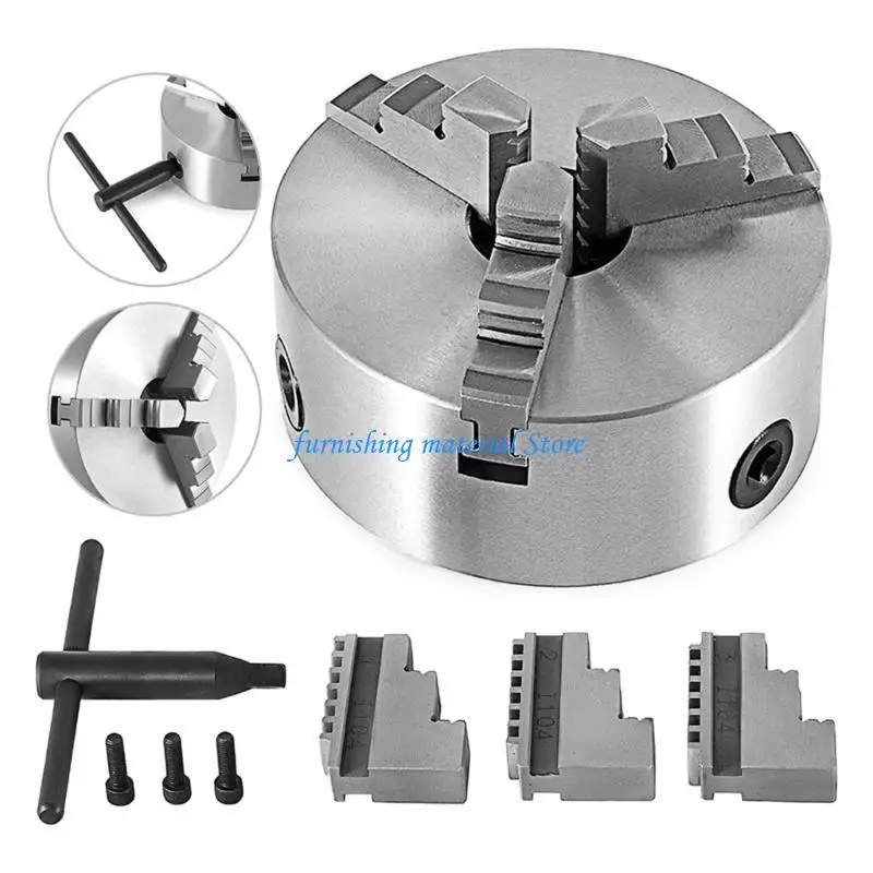 

Y5GD Industrial 5Inch Lathes Chuck 3 Jaw Centering Chuck for Lathes, Robusts Iron with Wide Clamping Ranges