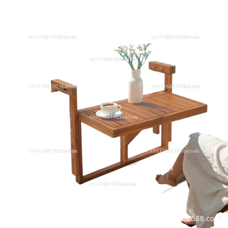 Folding Balcony Table Hanging Railing Desk Modern Adjustable Space Saving Patio Furniture For Small