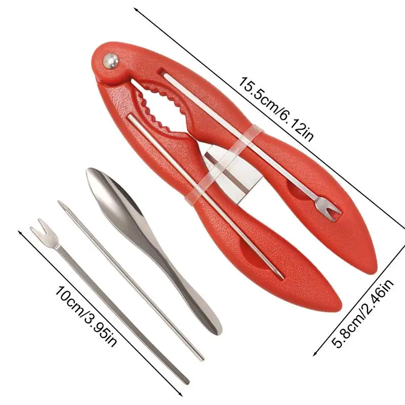 Crab Crackers And Tools 4 PCS Stainless Steel Crab Claws Picking Tools Anti-Slip Seafood Tools Nut Cracker For Crab Legs Kitchen