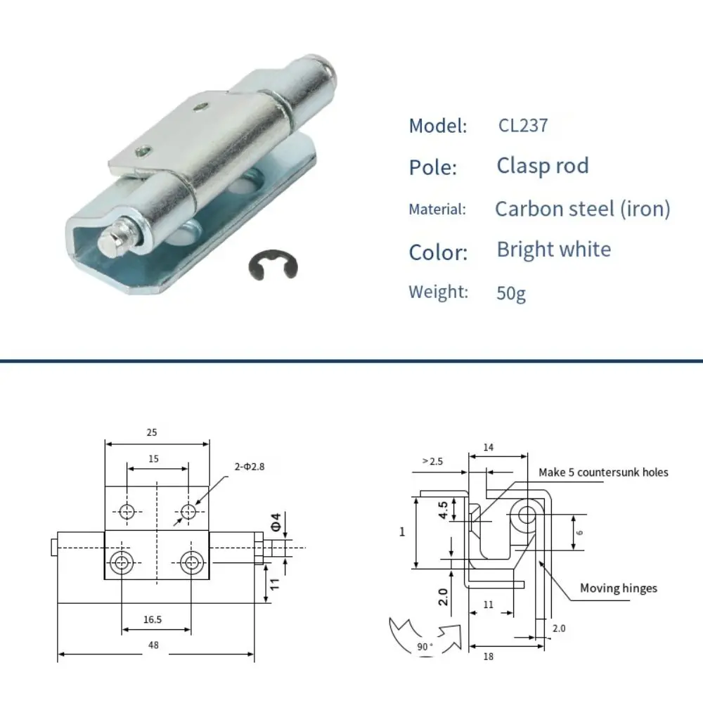 Iron Distribution Box Welding Hinge CL237 Industrial Chassis Industrial Hinge Electrical Distribution Boxes Concealed Mounting