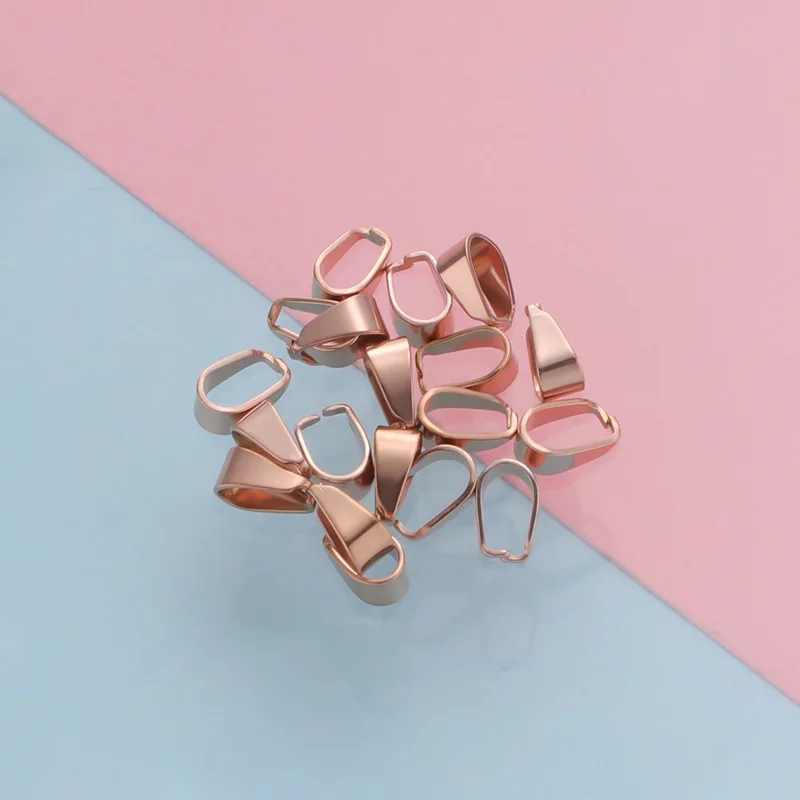 50Pcs/Lot 3*7mm Stainless Steel Pendant Clips Clasps DIY Pinch Clip Bail Connector Jewelry Accessories Wholesale