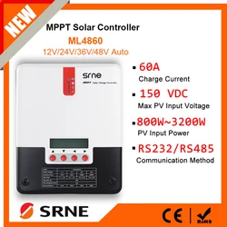 SRNE MPPT 60A Solar Charge Controller 12V 24V 36V 48V Auto LCD Display Solar Charger Lithium Lead Acid for Max 150V Solar Panel