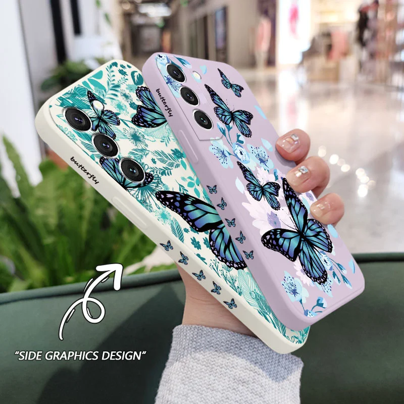 Aurora Butterfly Phone Case For Samsung Galaxy A37 A57 Liquid Silicone Cover
