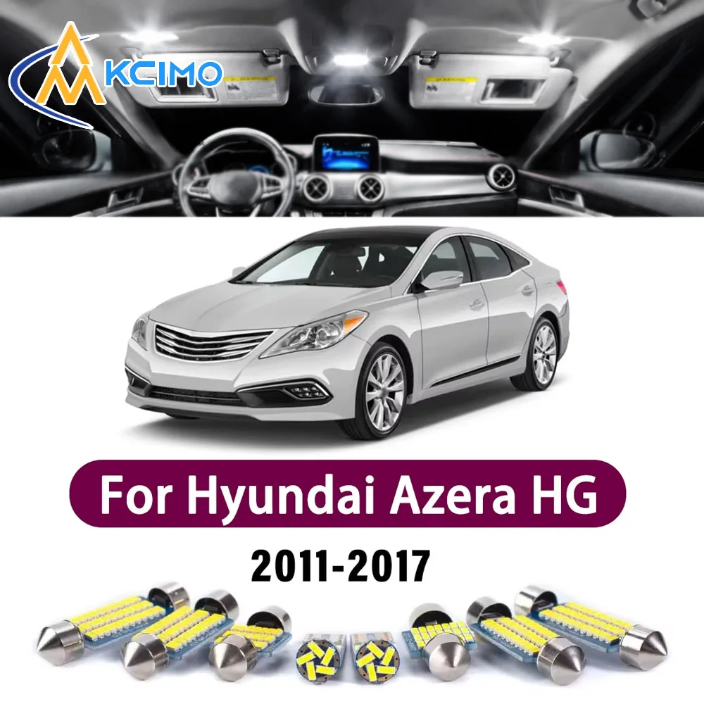 High Lumen CANBUS Error Free LED Interior Light Kit For Hyundai Azera HG 2011-2017 Map Trunk Reading Dome Lamp Bulbs Set