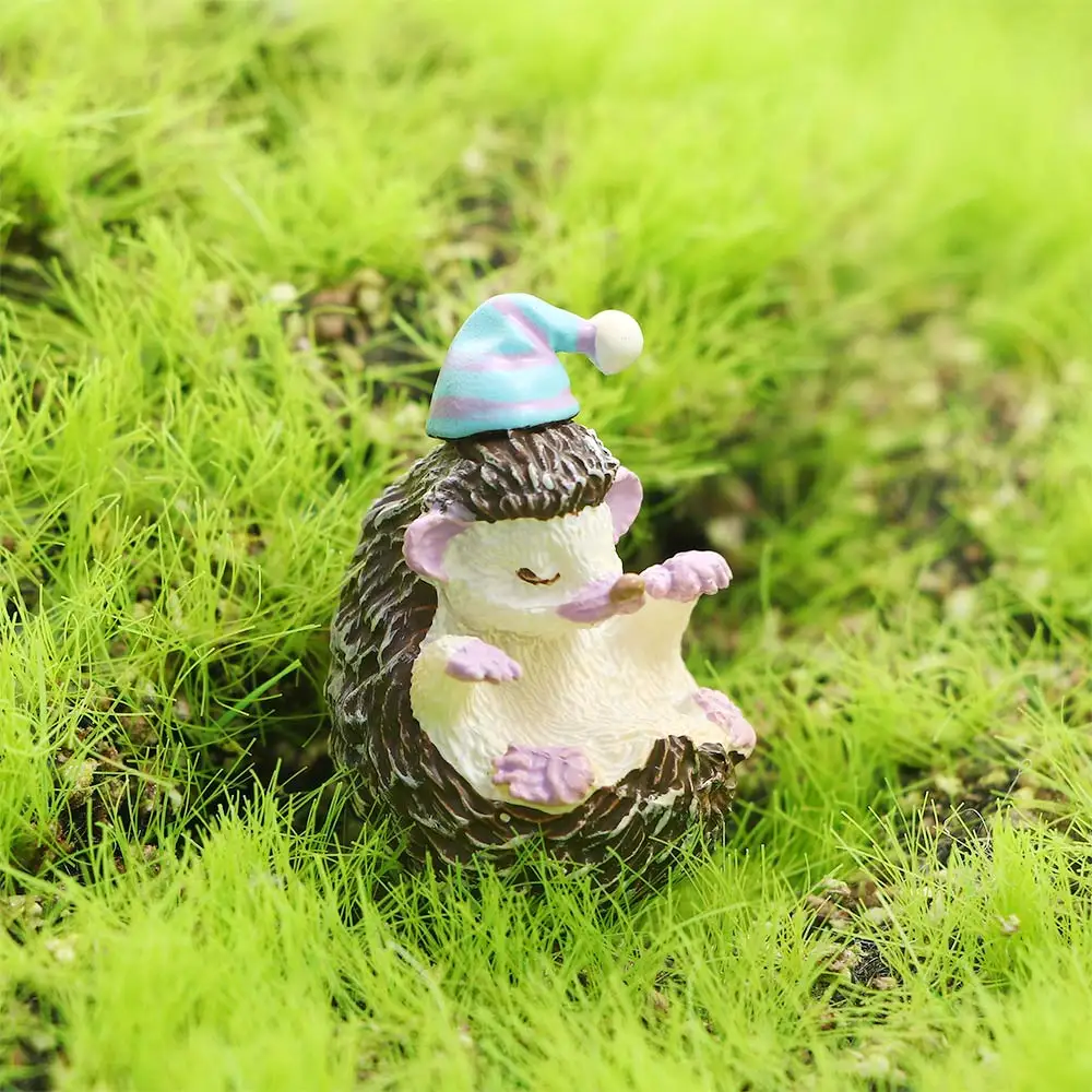 5 Styles Artificial Hedgehog Models Miniature Figurines Fairy Garden Decoration Home Desktop Ornaments Resin Crafts Toys Gifts