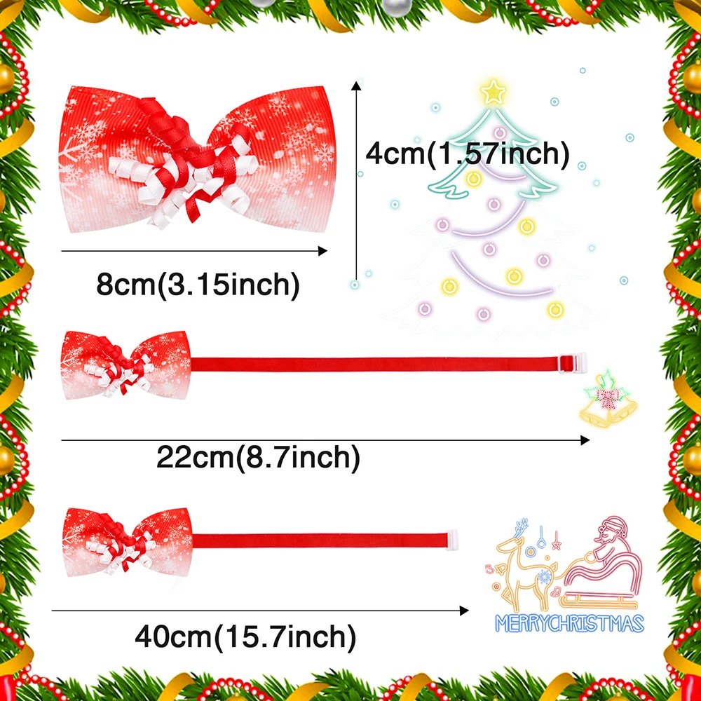 犬のためのクリスマス調節可能な蝶ネクタイ,10個,30個,50個,ペットの首輪,グルーミングアクセサリー,冬,卸売