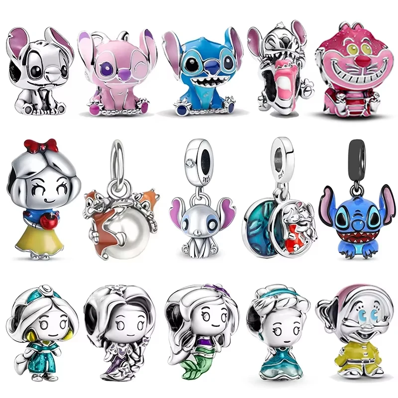 

925 Sterling Silver Charms Disney Princess Series Jewelry Pendant Beads For Original Women Bracelet Bangle DIY Jewelry Gifts Hot