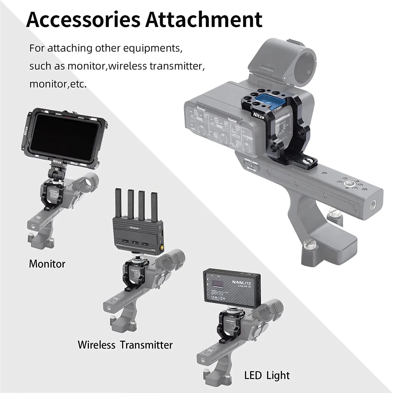 Nitze Extension Mounting Plate with Cold Shoe and 1/4\