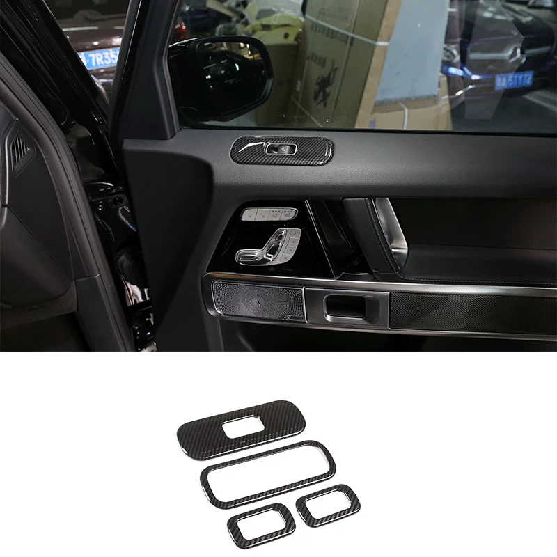 For 2019-2020 Mercedes-Benz G-Class W463 real carbon fiber car styling glass lift switch decorative frame sticker auto parts