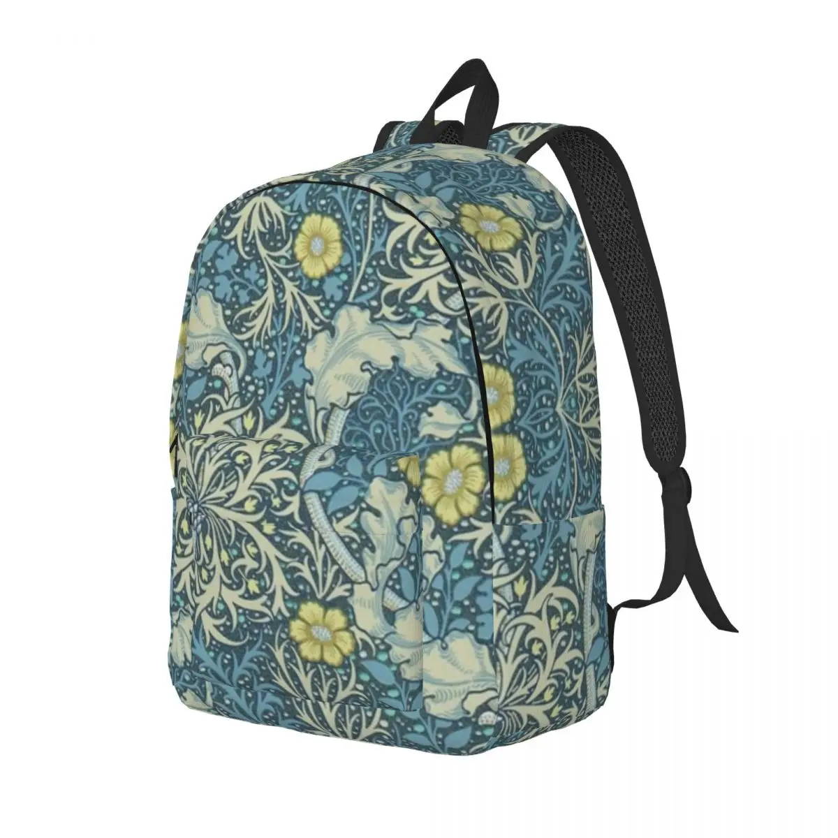 William Morris alga marina para adolescentes, mochila escolar para estudiantes, Vintage Floral, arte victoriano, Daypack, Primaria, Universidad Alta, senderismo