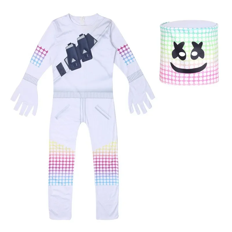 FINDPITAYA Marshmallow DJ bambini Costume Cosplay e maschera