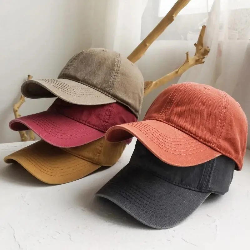Gorra de béisbol lisa de algodón para hombre y mujer, gorra Snapback a la moda para mujer, gorra informal con visera Vintage lavada Simple para exteriores para mujer y hombre