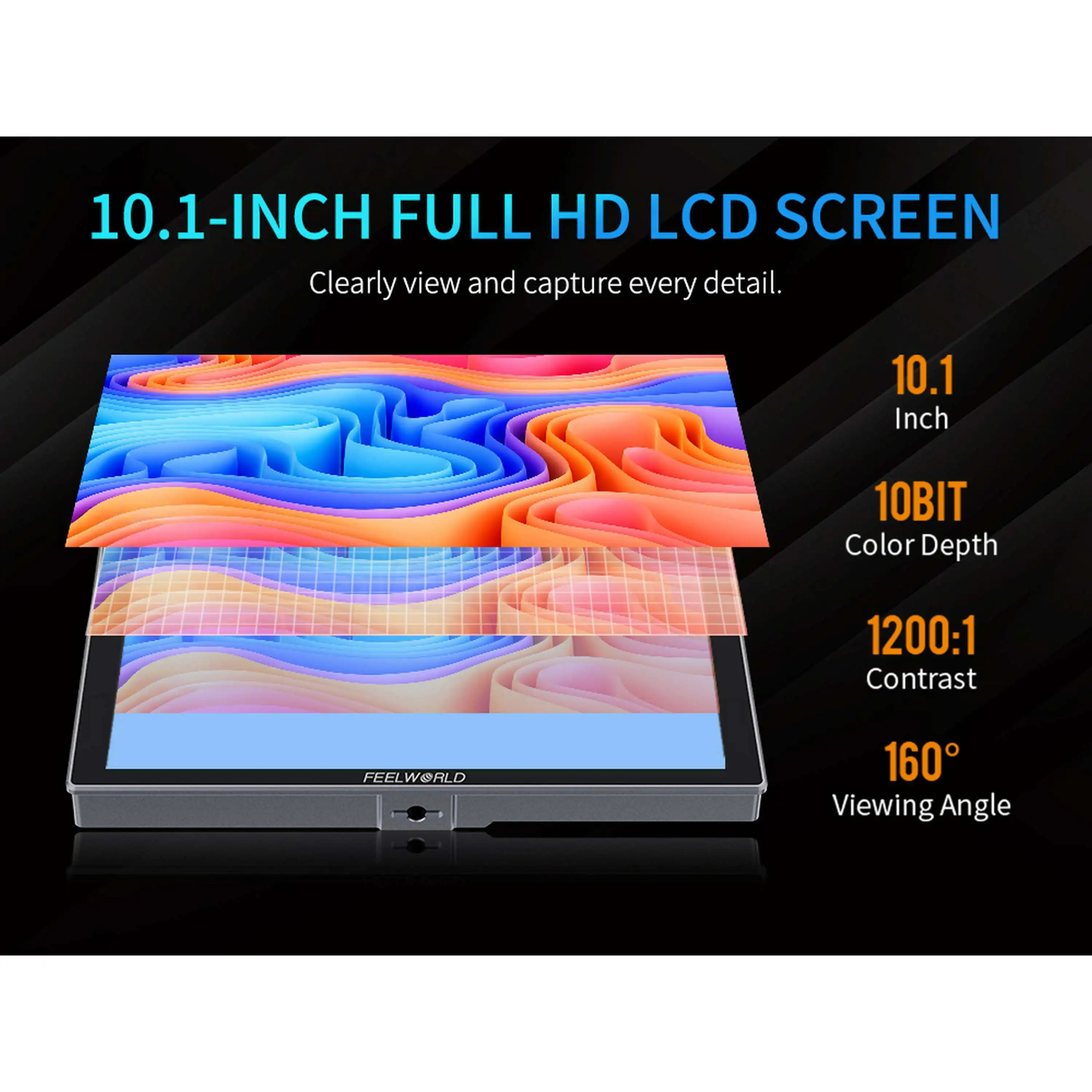 L FEELWORLD S10 10-inch  SDI HDMI Camera Field Monitor High Brightness 1200nit  Touch Screen 12G Dslr Field Monitor