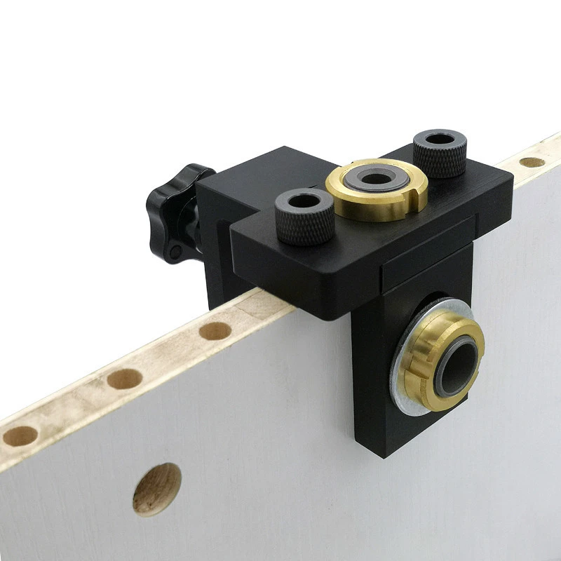 3 in 1 Drill Bit Guide Positioner Woodworking Drilling Fixture Kit with Step Drill for Accurate Hole Punching Tool