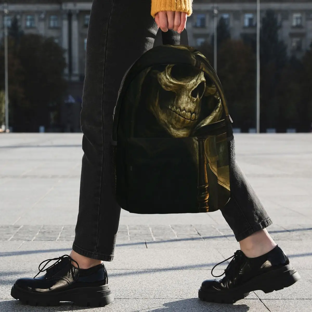 Gothic Grim Reaper And Hourglass Backpack Student BookBag Children School Bag Computer Shoulder Bags for Boys Girls
