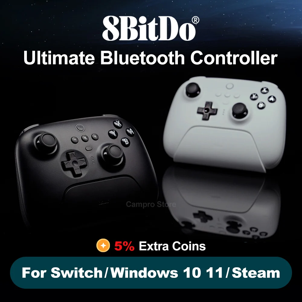 8Bitdo Ultimate Bluetooth Nintendo Switch PC Steam Deck Wireless Controller Gamepad Auto Reconnect with Charging Dock