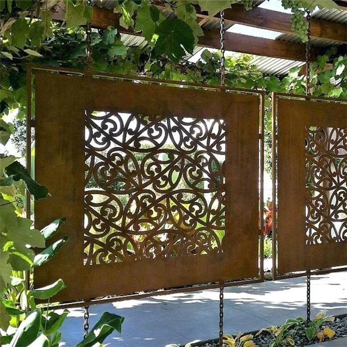 Customized design outdoor decoration laser cut garden panel screen edging suding door