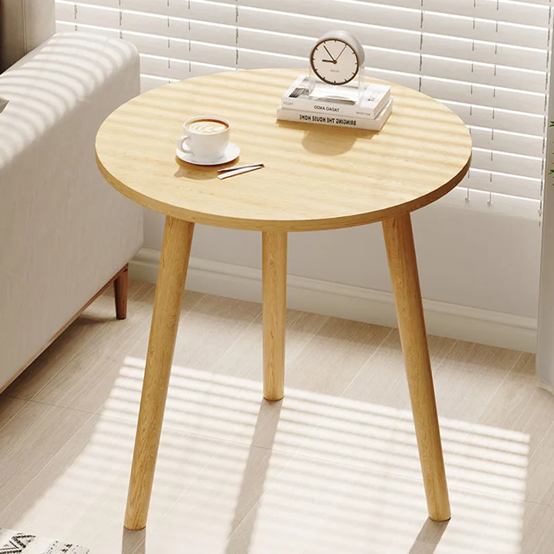 Small Bed Side Coffee Tables Living Room Center Wood Nordic Coffee Table Round Modern  Library Furniture