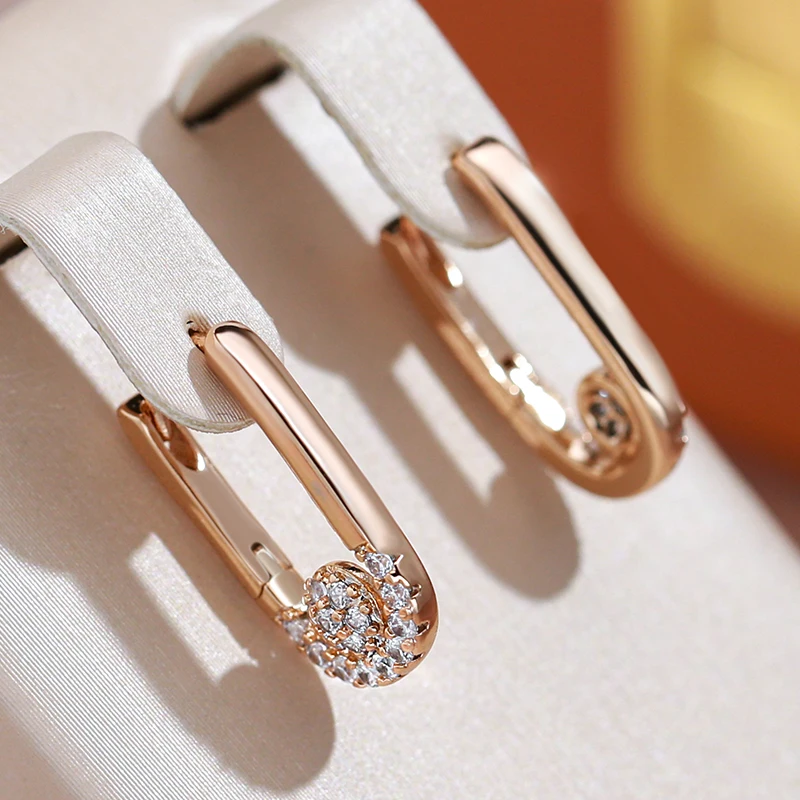 זהב לבן סלול zircon כדור לבן חלק עגילי זהב טרנדי חישוק עגילים לנשים אופנה קוריאני