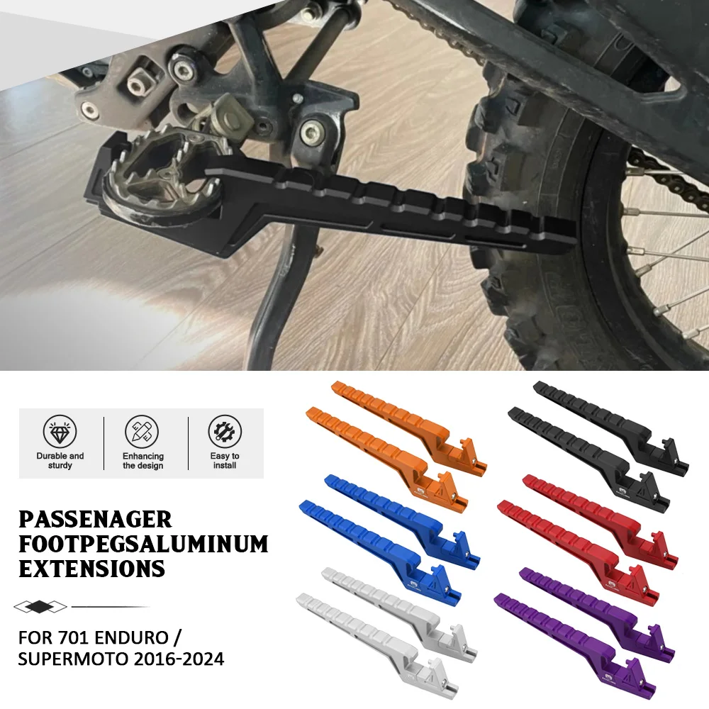 

For Husqvarna 701 ENDURO / SUPERMOTO 2016-2018-2019-2020-2021-2022-2023-2024 Motorcycle Foot Peg Passenger Extensions Footpegs