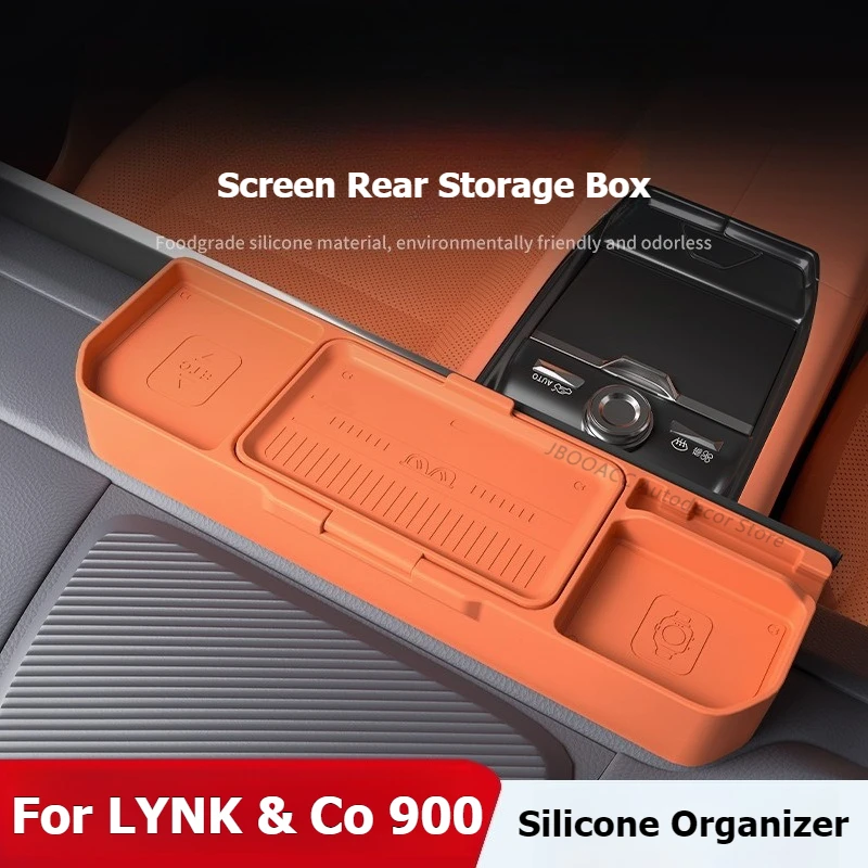 ‌For LYNK & Co 900 Center Console Screen Rear Storage Box Multi-Function Silicone Organizer Tray Anti-Dust Interior Accessories