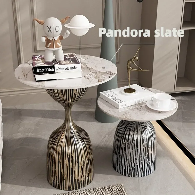 طاولة القهوة الاسكندنافية الرخامية المستديرة المرسومة باليد طاولة القهوة ركن غرفة مكاتب الكتب مصمم أثاث المنزل ديكورات غرفة المعيشة