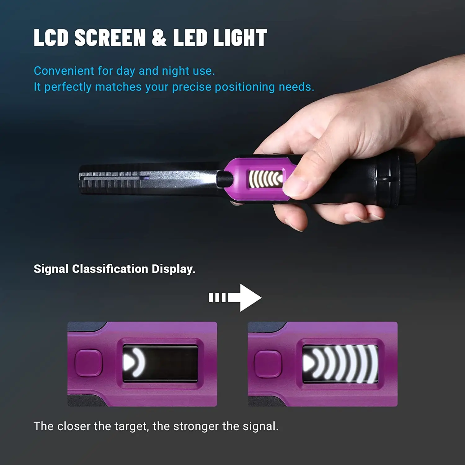 LCD Display Handheld Metal Detector HS-16 High Sensitive Waterproof Pinpointer Three Modes