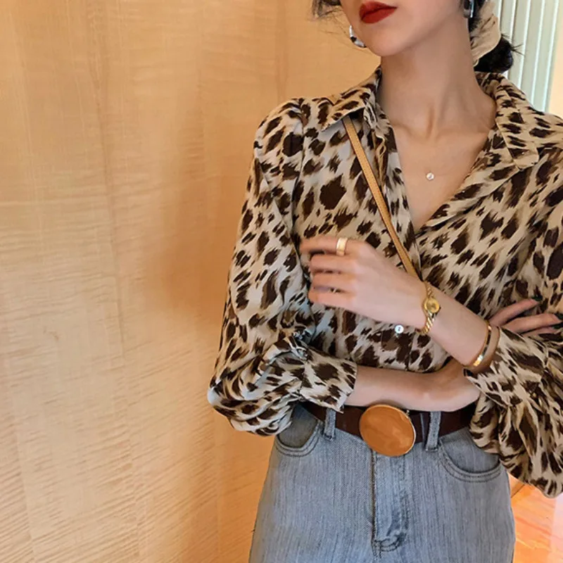 2024 Summer Women Satin Blouse Leopard Print Half Sleeve Loose Casual Shirts Women Autumn Fashion Vintage Tops Elegant Blusas